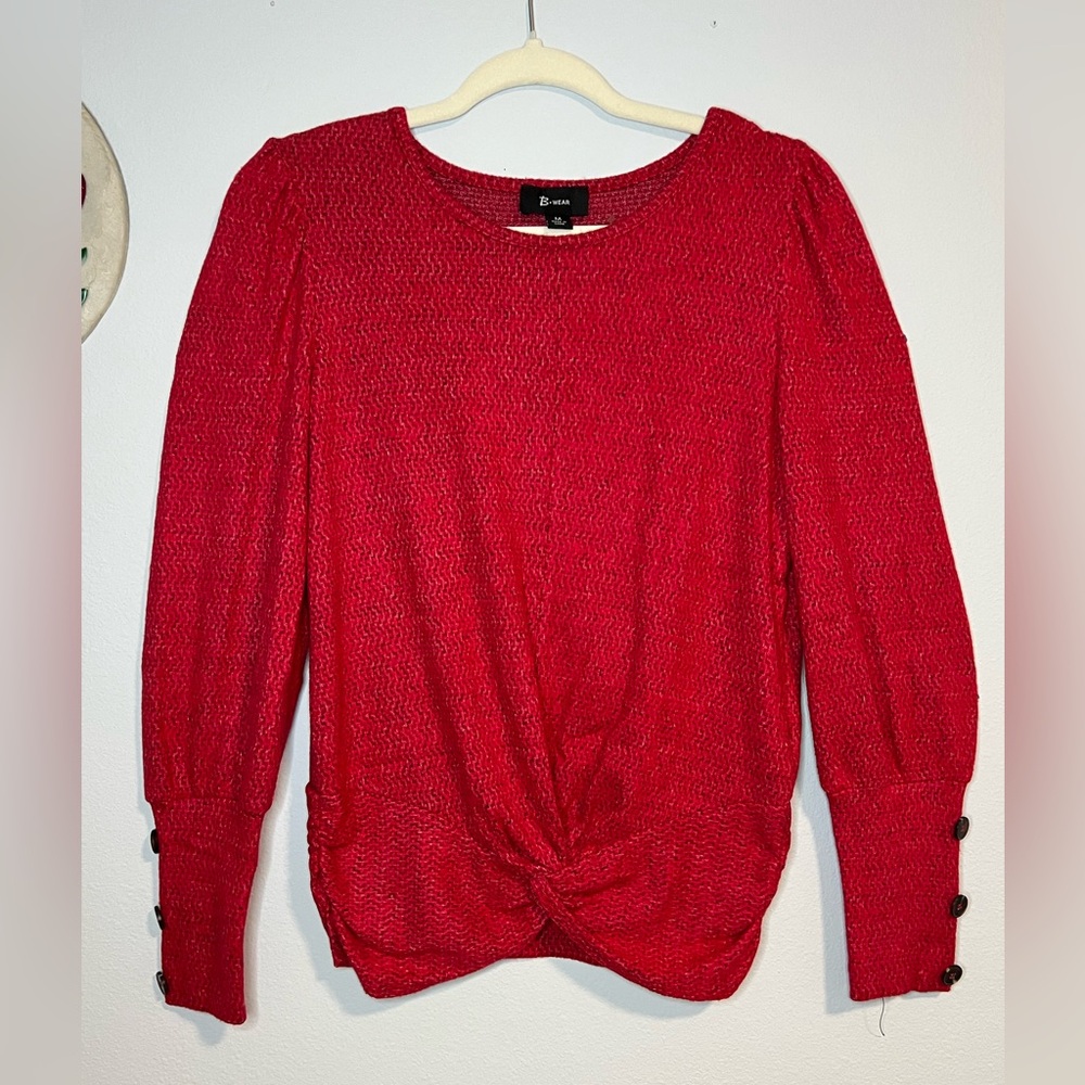 Bwear Red Knotted Blouse